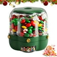 thumbnail image 1 of SharkTRUE Christmas Candy Dispenser, 360 Rotating Candy Dispenser 6 Compartments with Lid , Multi-grid Large Capacity Grain Storage Container, One-Button Dispensing for Snacks, for Snacks Cereals C-an, 1 of 8