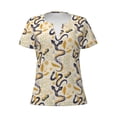 thumbnail image 3 of Naloa Snake And Floral Print T-Shirts Short Sleeve V Neck Tees for Women Fashion Tops Trendy Lightweight Soft Casual Summer Outfits Clothes, 3 of 5
