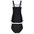 thumbnail image 5 of Tankini Swimsuit Tummy Control Bathing Suits Two Piece Slimming Swim Suit High Waisted Built in Bra Swimwear Black L, 5 of 9