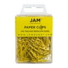 JAM Paper Standard Paper Clips, Yellow, 1 inch, 100/Pack