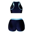 thumbnail image 4 of Athletic Two Piece Swimsuits for Women - Solid Color Block Boy Shorts Style, Stretchy Comfortable Suits for Swimming Fitness, 4 of 5