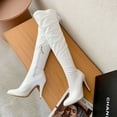 thumbnail image 5 of asdoklhq Boots Under $15,Women's Boots Heel Pointed Toe Side Zipper Boots Over The Knee Boots, 5 of 5