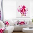 thumbnail image 1 of Rose Rouge avec Aquarelle Blanche - Impression sur Toile Florale, 1 of 3