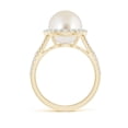 thumbnail image 2 of Angara South Sea Cultured Pearl Split Shank Ring with Halo in 14K Yellow Gold for Women | June Birthstone Jewelry for Her, 2 of 8