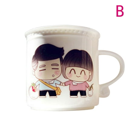 

WQJNWEQ Deals Creative Style Hot Color Changing Cup Romantic Couple Water Cup Gift Mark Coffee