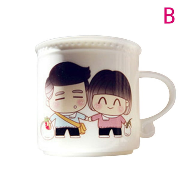 TIMIFIS Valentines Day Decor Creative Style Hot Color Changing Cup Romantic Couple Water Cup Gift Mark Coffee