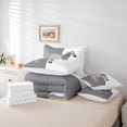 thumbnail image 6 of Homewish Teenagers Animal Zebra Bedding Comforter Set 7pcs,Abstract Geometric Stripes Queen Bedding Sets Super Cozy,Black Grey White Queen Sheet Sets,Ultra Soft Home Decor,Reversible, 6 of 8