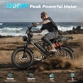 thumbnail image 3 of 20" Fat Tire Electric Bike for Adults, 1500W Peak 31mph 45-65miles Range 48V 15.6Ah Removable Battery E Mountain Bike with Free Phone Mount, Long Seat, 3 of 11