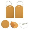 thumbnail image 3 of Unique Bargains 1 Pc Semicircle Vertical Style Luggage Tag for Office Ginger Yellow PU, 3 of 5