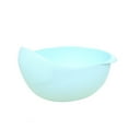 thumbnail image 7 of Rice Strainer and Colander Bowl with Side Drainer, Food Grade Plastic Rice Beans Peas Washing Colander, Vegetable Steamer Basket, Collapsible, Perforated Design (Blue), 7 of 7