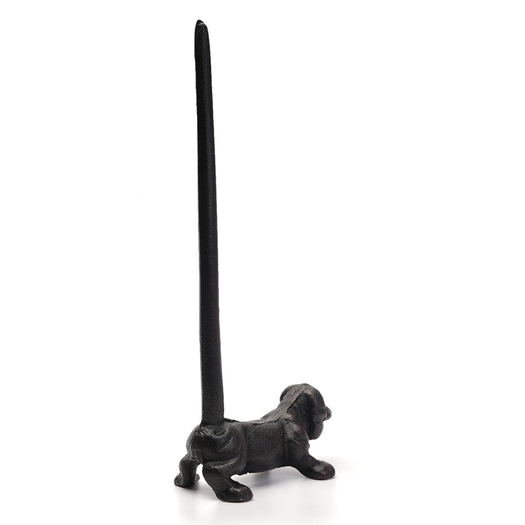 SDFGTstore Decorsative Iron Dachshund Paper Towel Holder Bucolic Kitchen Dining Room Shelf Decors Sturdy Functional Design
