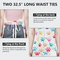 thumbnail image 6 of Colorful Dog Paw Footprint Apron-Garden Aprons for Women with Pockets-Cotton Linen Waterproof Kitchen Cooking Gardening Aprons Adjustable for Kitchen,Cooking,BBQ and Salon 33x27 Inch, 6 of 7