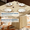 thumbnail image 4 of 31.5'' Square Dining Table for 4 – Modern Farmhouse Style with Wooden Pedestal Base – Compact Table Ideal for Dining Room, Living Room, Apartment, 4 of 6