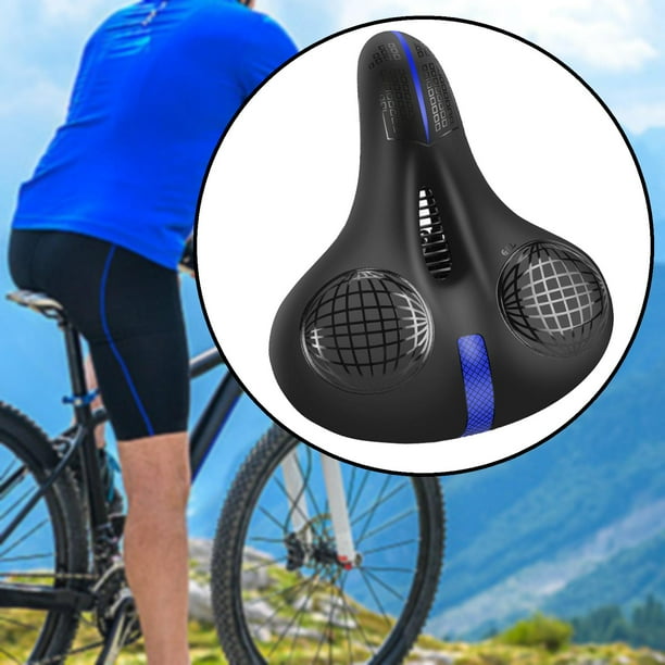 Selle De Vélo Ergonomique Confortable – Double Amortisseur, Trou Respirant, Feu Arrière USB, Bandes Réfléchissantes, Universelle