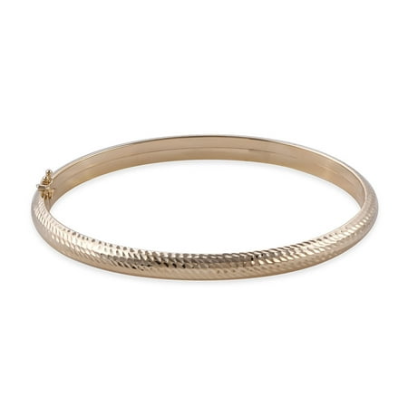 10K Yellow Gold Bangle Bracelet 6.5" Jewelry for Women Gift