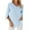 Sky Blue, variant on Fesfesfes Womens Short Sleeve Tops Women's Fashion V-neck Middle Sleeve Loose Chiffon Shirt Solid Color Top Sweatshirt for Women XL(US:10)