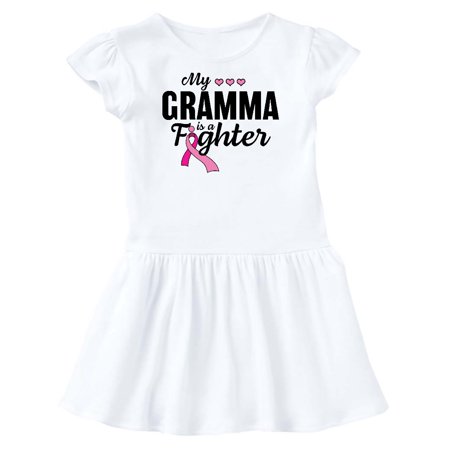 

Inktastic Breast Cancer Awareness My Gramma is a Fighter Gift Toddler Girl Dress