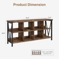 thumbnail image 2 of Yiwa 8 Cube Storage Organizer Bookshelf, 3 Tier Metal Horizontal Bookcase, 62 Inch Console Bookshelves, Industrial Storage Bookcase for Entryway, Long Low Bookshelf for Living Room, 2 of 6
