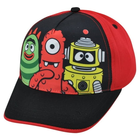 Two Tone Hat Cap - Yo Gabba Gabba! Muno Brobee Two Tone Red Black Child Adjustable Hat Cap