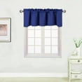 thumbnail image 3 of 1 Kitchen valance thermal royal blue solid rod pocket blackout window dressing filtering TVLO size 54" wide X 18" length, 3 of 4