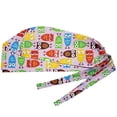 thumbnail image 1 of Floral Letter Print Dust Proof Chef Scrub Cap Round Bouffant Adjustable Hat, 1 of 8