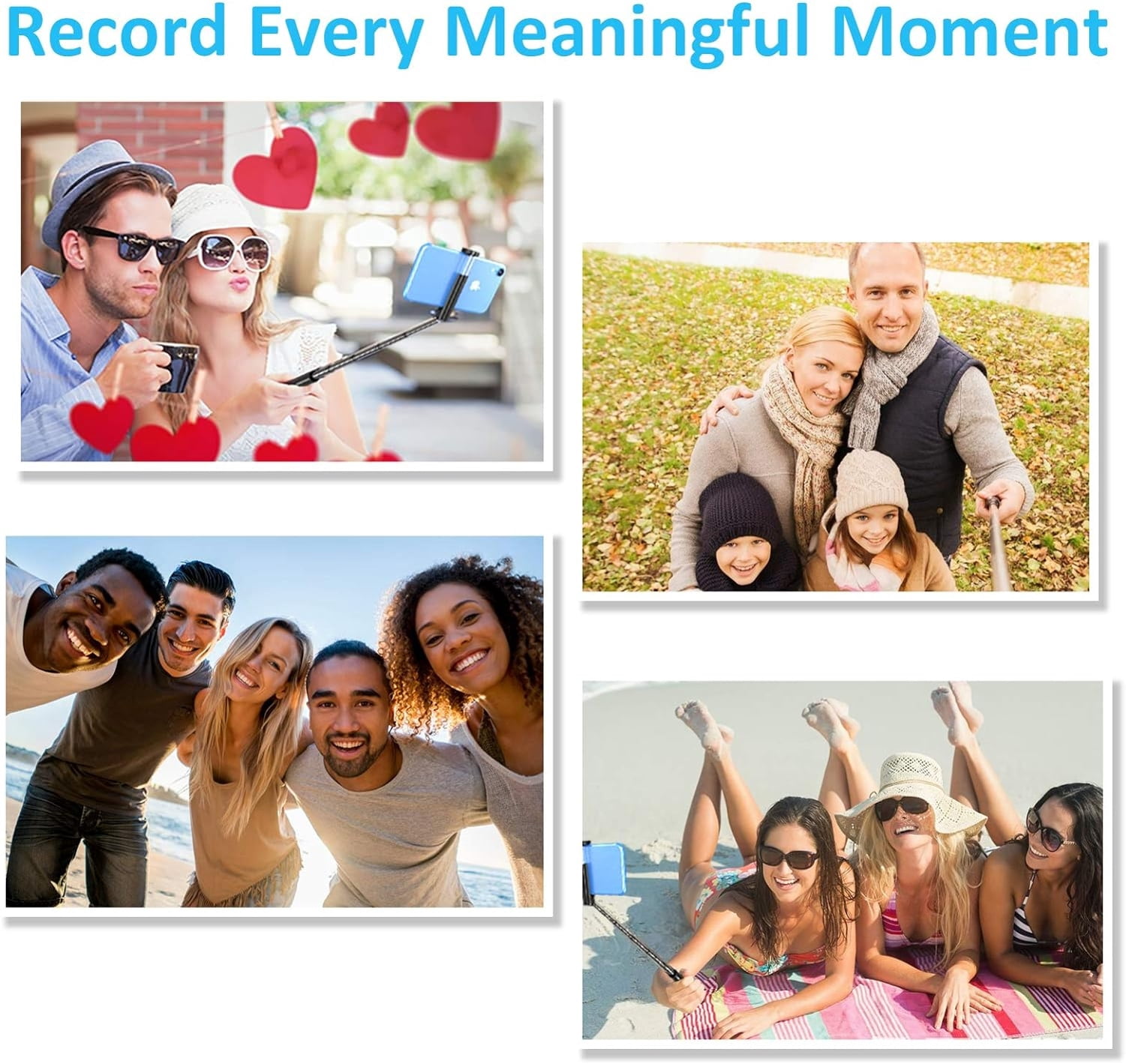 Wireless Selfie Stick for Cricket Vision Plus/Innovate E 5G - Lightweight Aluminum Remote Shutter Self-Portrait Extendable Compact
