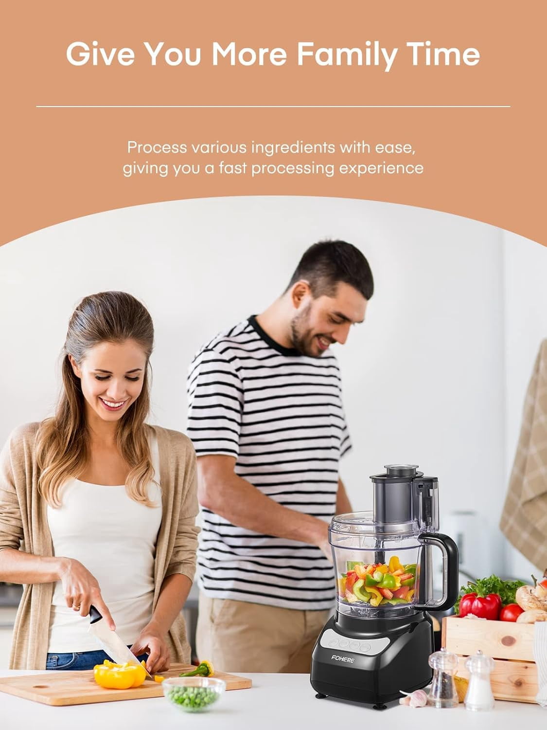 Food Processor, 12 Cup Large Capacity with 500W Motor, 2-in-1 Feed Chute Meat Grinder & Chopper for Mincing Dicing Shredding Puree Kneading Dough  Stainless Steel