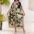 thumbnail image 5 of WTOBBY Women's Floral Cover Up Dress, Colorful Loose Fit Bikini Beach Robe Sun Protective Smock Free Size for Pool Vacation Resort Wear and Swim Cover,Black, 5 of 5