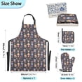 thumbnail image 3 of Pirate Civet Cat and Leaf 5 Pcs Kitchen Set Heat Resistant Oven Mitts and Non-Slip Pot Holders with Adjustable Cooking Apron, 3 of 6