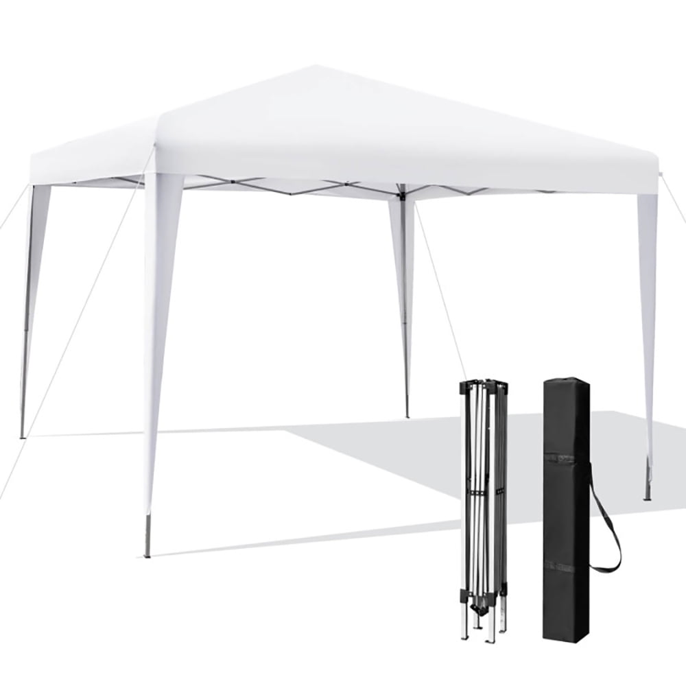 Topcobe 10 x 10 Feet Outdoor Pop-up Patio Canopy for Beach and Camp, Outdoor Patio Awnings for Party BBQ Events, White