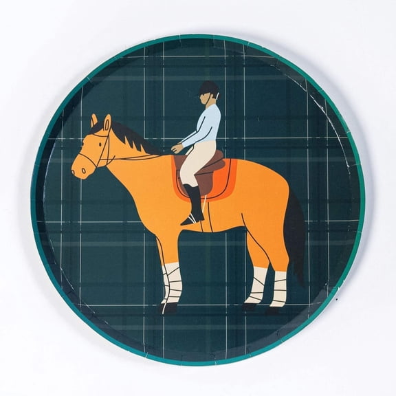 Equestrian Horse Dessert Plates (7 Inch) | Horse Party Supplies | Recyclable Paper Plates for Horse Lovers, Pony Party, Kids  Adults (x 12)