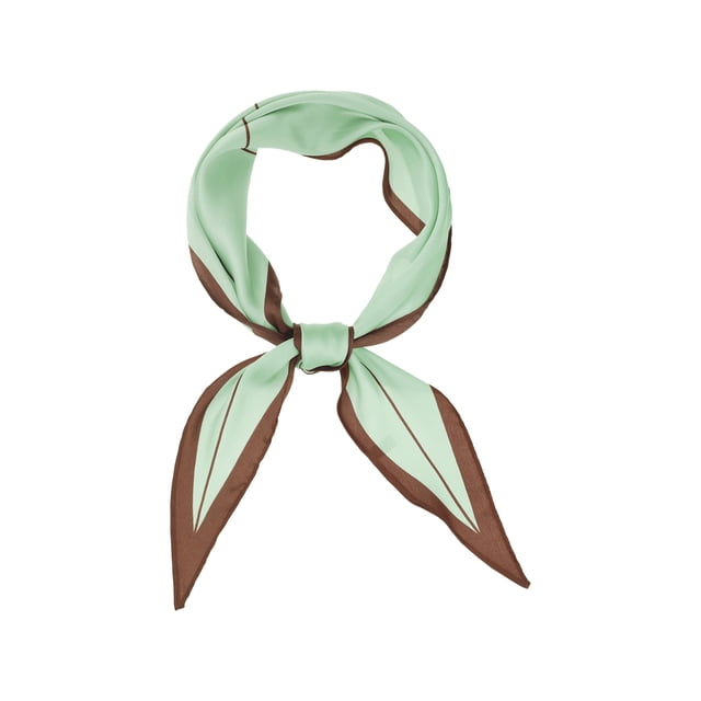 INSPIRE CHIC Mujeres Bufanda de Seda a Rayas Simple con Color Contrastante, Pa?uelo para la Cabeza, Bufandas para el Cuello Verde 115x35cm/45.3x13.8 pulgadas (LxW)