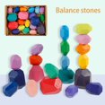 thumbnail image 1 of Natural Wooden Balance Stone Toy Kids Creative Stacking Game Rock Block Set Lightweight Multicolor Stacking Game Educational Puzzle Toy, 1 of 7