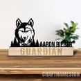 thumbnail image 5 of Craftnamesign Custom Wooden Wolf Desk Name Plate, Wolf Lover Metal Nameplate for desk, 5 of 5