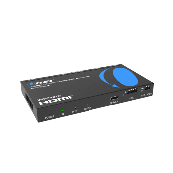 OREI 4K@60Hz 1x2 HDMI™ Splitter (CEC, Downscaler, Audio Extract) UHD-PRO102