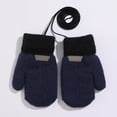 thumbnail image 4 of QUOTAY Kids Gloves Winter with Detachable Lanyard Double Layer Thermal Knitted Hand Warmers Cute Mittens for Boys and Girls 1 to 8 Years 01_Navy,8, 4 of 4