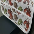 thumbnail image 3 of Sea Shells Microwave Oven Cover, Maritime Pattern Shrimp Crab and Coral Design Marine Elements Vintage Summer, Water Resistant Organizer with Pockets for Kitchen, 36" x 12", Multicolor, by Ambesonne, 3 of 4