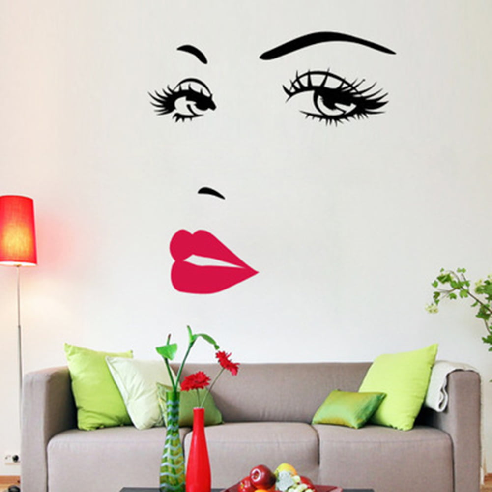 Hair Salon 38 Wallpaper Poster with Adhesive Backing Wall Sticker Décor Indoors Interior Sign Beauty Color Services Treatments Girl Vertical