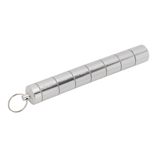 Metal Small Medicine Box, Emergency Keychain Pill Holder Sealing For Fishing Silver