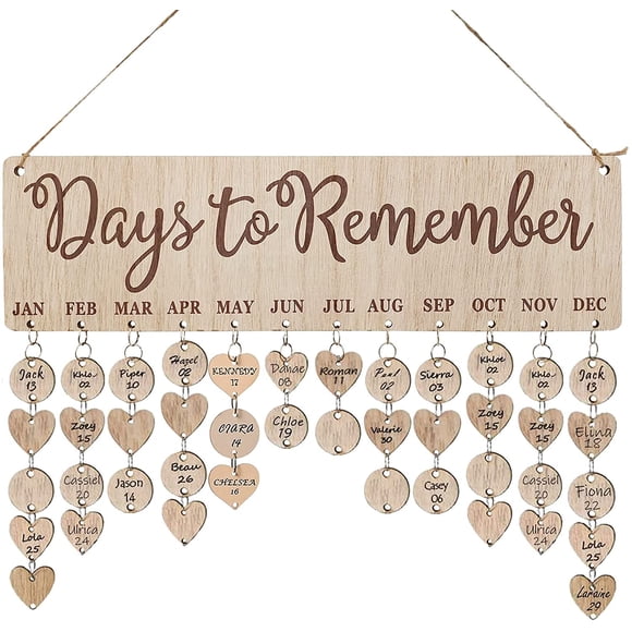 Gifts for Mom’s Family Birthday Board Wooden Birthday Calendar Wall Signs A wonderful way to record family members’ birthdays
