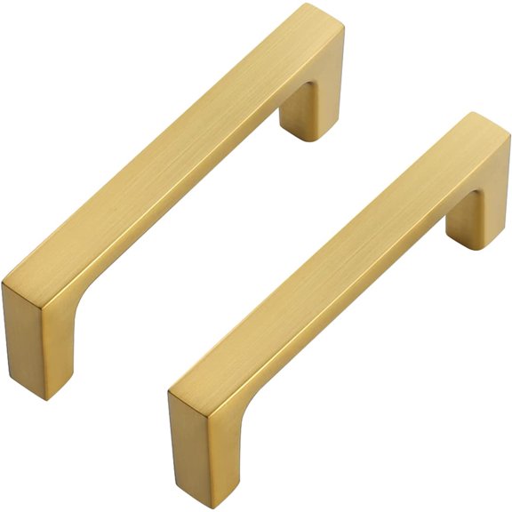 5 Pack Solid 3 Inch Kitchen Square Cabinet Handles Brushed Brass Cabinet Pulls Drawer Pulls Kitchen Cabinet Hardware Kitchen Handles