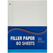 SteadMax Wide Ruled Filler Paper, Loose Leaf Binder Refill White Paper, 80 sheets Hole Punched Writing Pads (10.5 x 8) Inch ? (80 Sheets)