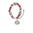thumbnail image 2 of Silvertone Keep Calm The Doctor is Here Red Christmas Bead Bracelet, 2 of 4