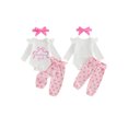 thumbnail image 2 of RUINIXCW Nebworn Baby Girl Daddy's Girl Outfit Infant Baby Girl Spring Winter Clothes Long Sleeve Bow Embroidery Romper and Belted Pants Headband Set, 2 of 9