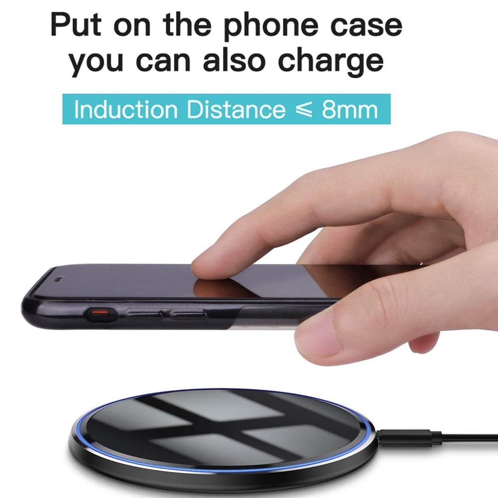 Wireless Charger, Qi-Certified 15W Fast Wireless Charging Pad,Compatible with iPhone 12/12 Pro/11/11 Pro/XR/XS/X/8/8+, Galaxy Note 10/Note 10+/S10/S10+/S9/S8,Black