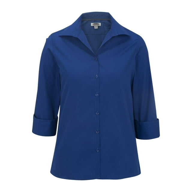 Edwards Blouse Légère en Popeline à Col Ouvert pour Femmes - Manches 3/4
