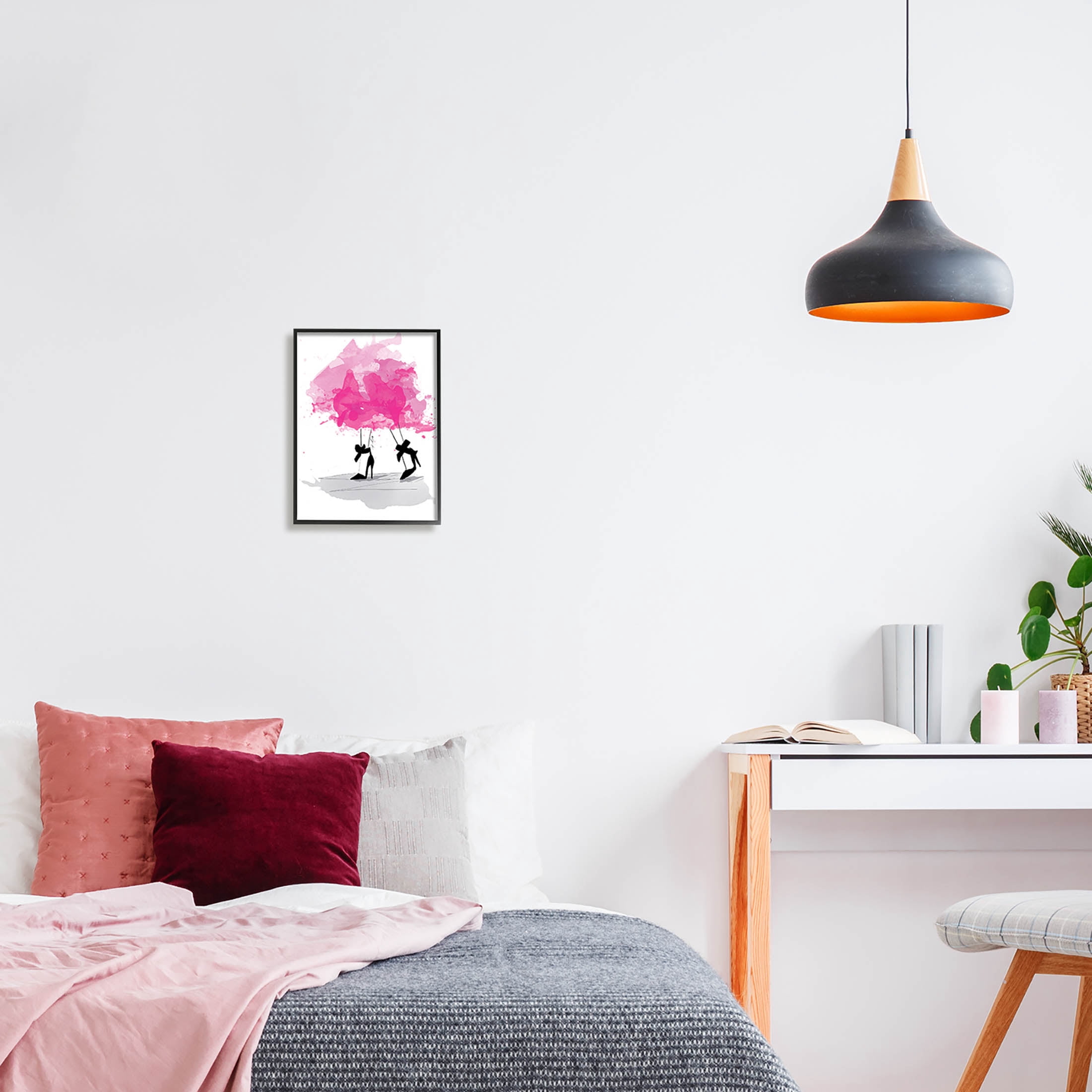 Stupell Industries Abstract Pink Fashion Heels Graphic Art Black Framed Art Print Wall Art, Design by Alison Petrie