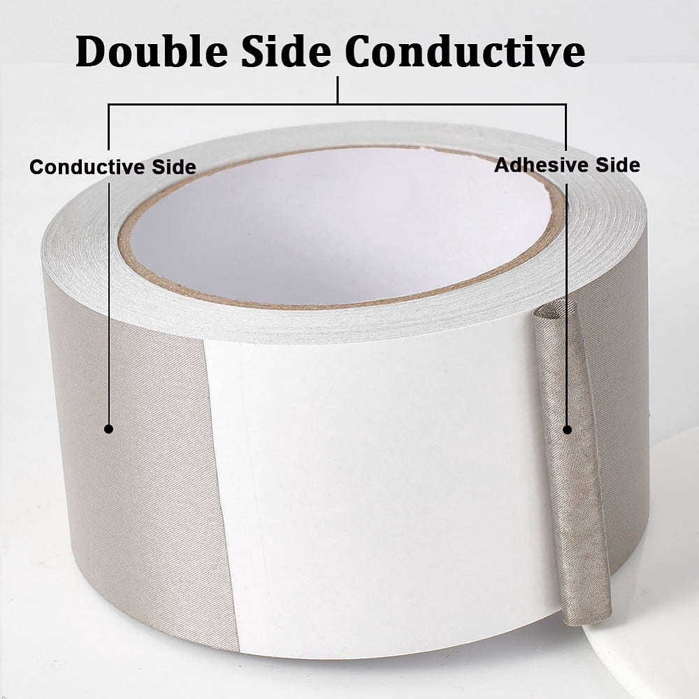 1 Roll 20M Single Sided Conductive Cloth Tape for EMI Shielding RF Blocking Laptop Cellphone LCD Cable Wire Harness Wrapping Silver 60mm