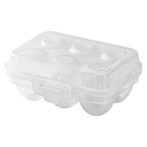 Egg Storage For Refrigerator,Plastic Egg Holder With Lid,Egg Container Holders, Plastic Stackable Trays For 6 Eggs,Egg Container For Refrigerator,Small Reusable Portable Egg Container,A