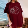 thumbnail image 1 of Puntoco Blusa de manga corta informal con estampado de sol y luna vintage para mujer Puntoco Puntoco-3511, 1 of 8